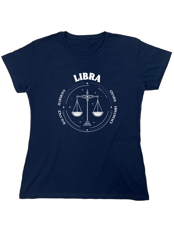 Libra Balance Harmony Charm Diplomacy Sarcastic Humor Novelty Funny Women's Casual Tees