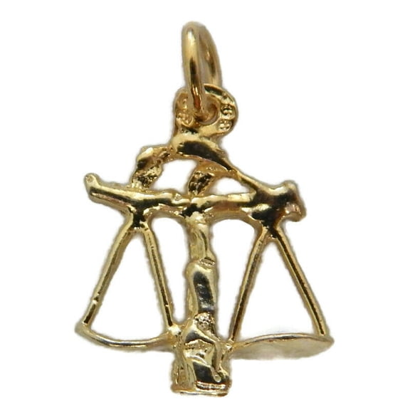 Libra Constellation Horoscope Zodiac Sign Unisex Pendant 14K Yellow Gold!!