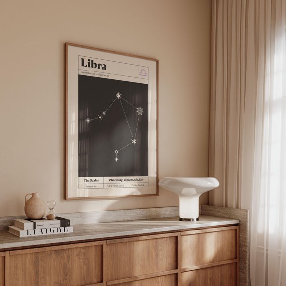 Libra Constellation Zodiac Celestial Wall Art Decor Unframed Paper Print