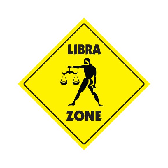 Libra Crossing Sign Zone Xing | Indoor/Outdoor | 12" Tall
