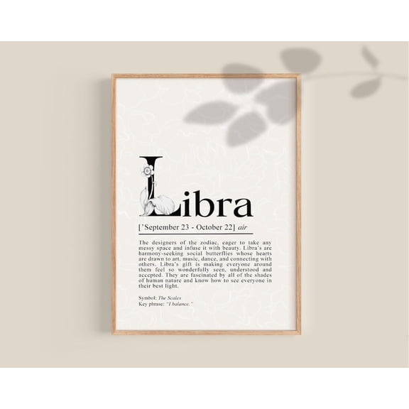 Libra Definition Poster Libra Libra Zodiac Libra Birthday Astrology S Poster Wall Art For Decor Present , Poster Only