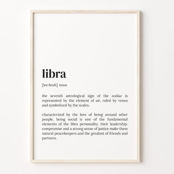Libra Definition Zodiac Sign, Unframed Poster