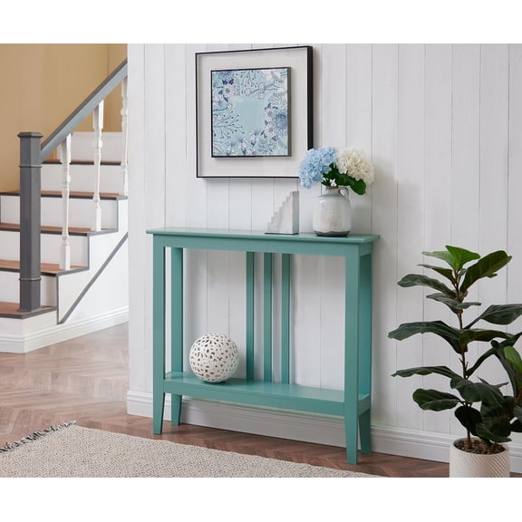 Libra Entryway Table - Narrow Console Table - Console Table with Storage - Hallway Decor - Wood Console Tables for Entryway - Narrow Console Sofa Side Table - Foyer - Teal
