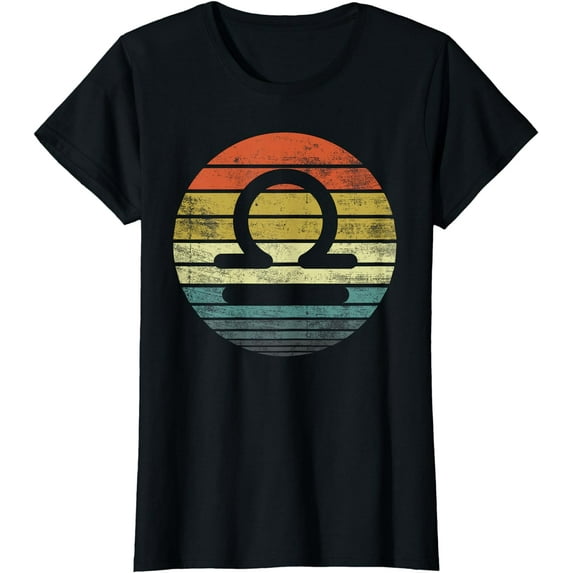 Libra Gifts Funny Retro Sunset Zodiac Sign Birthday T-Shirt