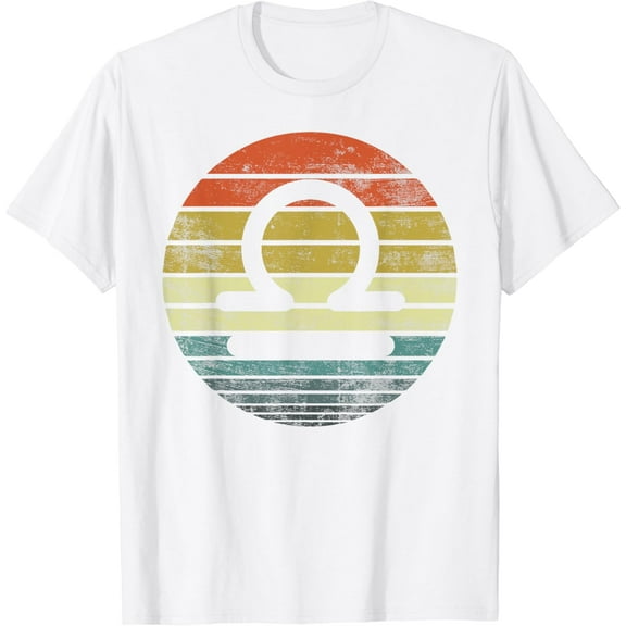 Libra Gifts Funny Retro Sunset Zodiac Sign Birthday T-Shirt