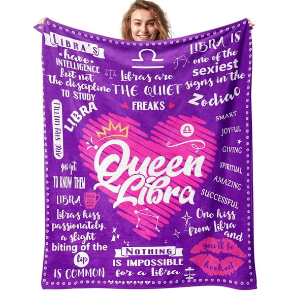 Libra Gifts, Libra Gifts Women Throw Blankets, Gifts for Libra Women, Libra Zodiac Gifts Blankets, Birthday Libra Gifts for Women 50 * 60 in