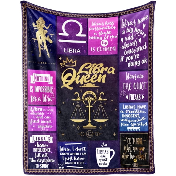 Libra Gifts for Women, Libra Gifts, Libra Gift, Libra Birthday Gifts for Women, Libra Birthday Gift, Libra Zodiac Gifts, Gifts for Libra Women Blankets 50" X 60