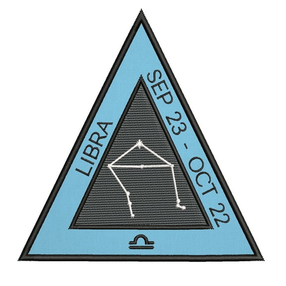Libra Horoscope 4 Inch Iron Or Sew On Embroidered Fabric Badge Patch Astrology, Zodiac Iconic Series