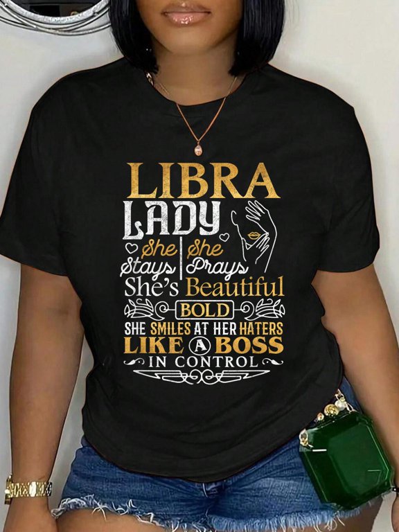 Libra Lady Shirt Astrology Zodiac Sign Libra Woman Girl T-Shirt
