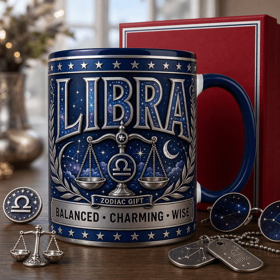 Libra Mug Zodiac Gift Coffee Cup for Astrology Lovers, Libra Pride Birthday Present