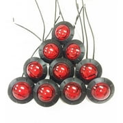Libra New 1-1/4" Red LED Marker Clearance Lights For Trailer/Truck/RV -24033, set 10