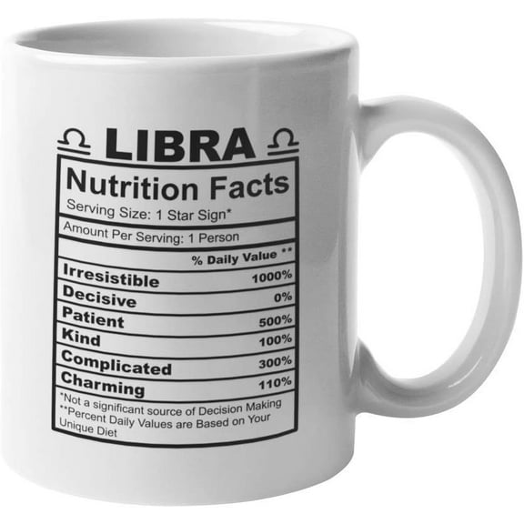 Libra Nutrition Facts Coffee Mug Funny Motivation Inspiration 11-ounce White Ceramic Novelty Cup CMP00138