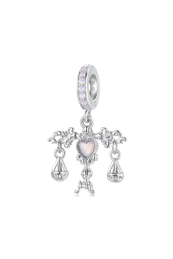 Libra Pendant Charm,925 Sterling Silver Charm Beads for Bracelet,Gift Box Packaging