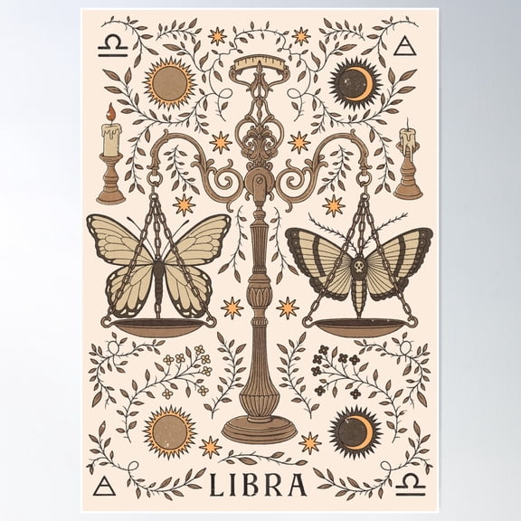 Libra Poster Wall Art, Modern Wall Decor For Living Room Bedroom, 24x36 UNFRAMED