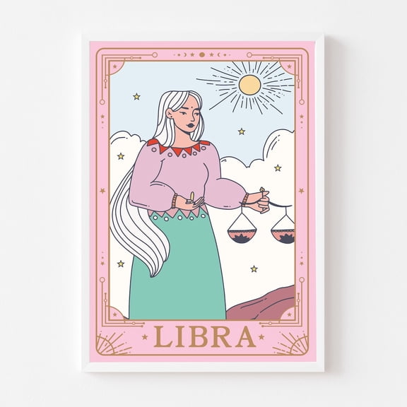 Libra Print, Horoscope Zodiac Constellation Poster, Unframed Paper Poster 8x10in