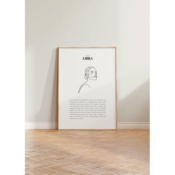She Is Libra Print, Libra Print, Horoscope Zodiac Print, Astrology Print, Star Wall Art, Libra Print, Minimalist Libra , Aesthetic Home Decor UNFRAMED Poster, Wall Art for Decor, Present, 12x18