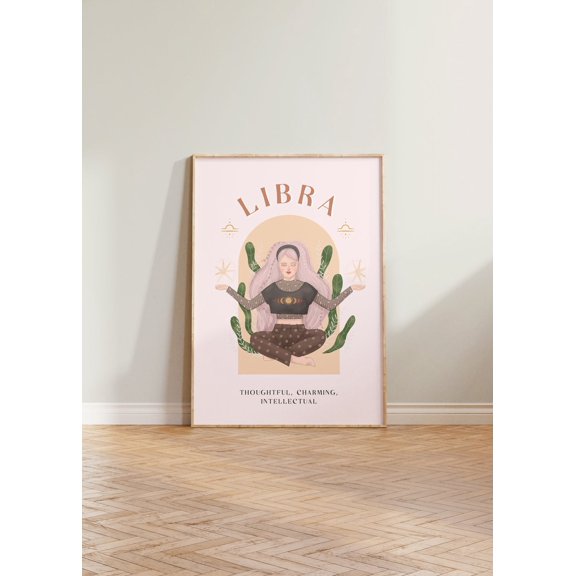 Libra Print Libra Zodiac Print Zodiac Gift Astrology Print Libra Star Sign Wall Art Libra Zodiac Print Libra Gift Dorm Print