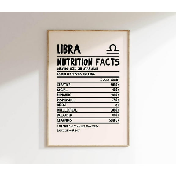 Libra Print Zodiac Poster Star Sign Wall Art Libra Wall Art Trendy Libra Poster Zodiac Sign Print Wall Art, Modern Wall Decor, 8x12 UNFRAMED