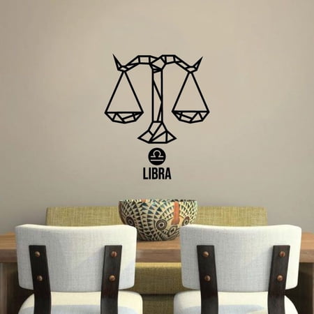 Libra Scales - Symbol Silhouette Air Sign Symbol Horoscope Astrological Chart Zodiac Sign Vinyl Wall Art Sticker Decal Home Room Wall Office Living Room Wall Decoration Decal Size(10x10 inch)