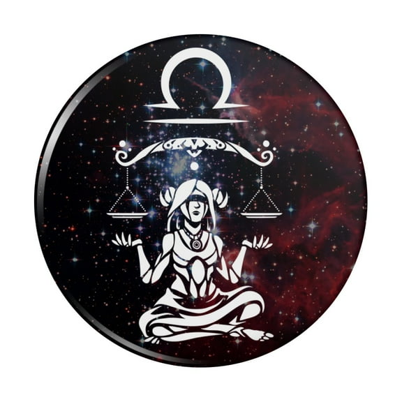 Libra Scales Zodiac Sign Horoscope in Space Kitchen Refrigerator Locker Button Magnet