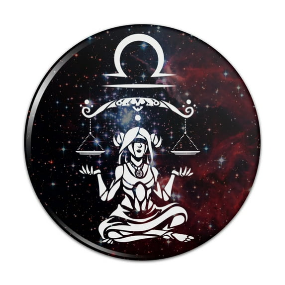 Libra Scales Zodiac Sign Horoscope in Space Pinback Button Pin