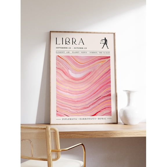 Libra Star Sign Zodiac Astrology Birthday Boho Spiritual Bedroom Art Print Unframed Paper Print