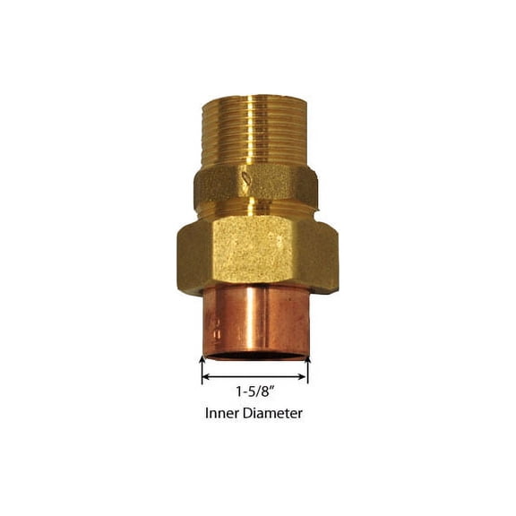 Libra Supply 1-1/2 inch Lead Free Copper Sweat Male Union C x M (Copper + Brass) Solder Joint, (click in for more size options)1-1/2'' Copper Pressure Pipe Fitting Plumbing Supply