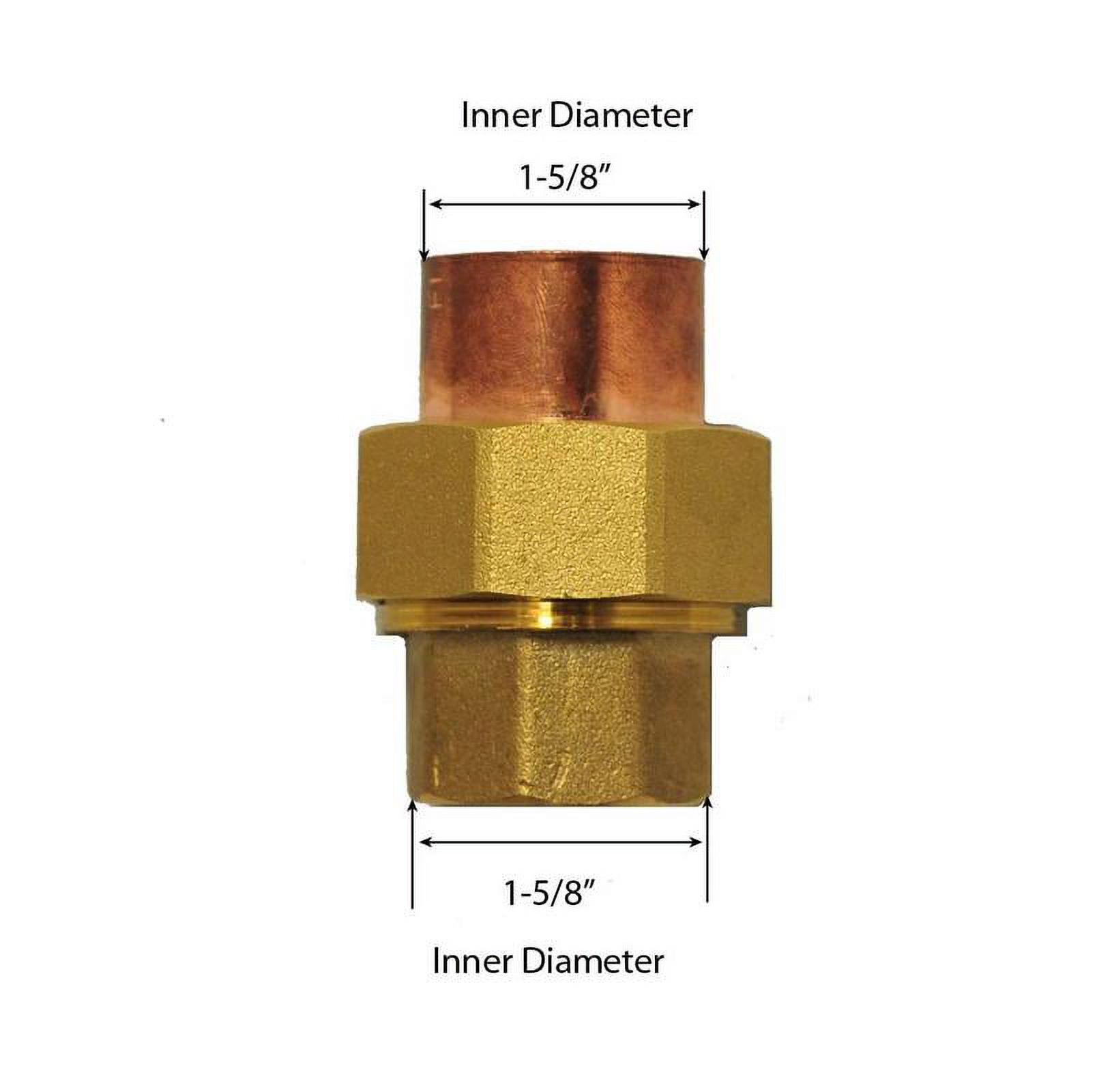 Libra Supply 1-1/2 inch Lead Free Copper Sweat Union C x C (Copper + Brass + Copper) Solder Joint, (click in for more size options)1-1/2'' Copper Pressure Pipe Fitting Plumbing Supply - image 1 of 3