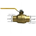 thumbnail image 1 of Libra Supply 2-1/2 inch Lead Free All Sweat Brass Ball Valve CxC, (Click in for more size options), 2-1/2'' Full Support, 600 WOG, Forge Body, 1 of 3