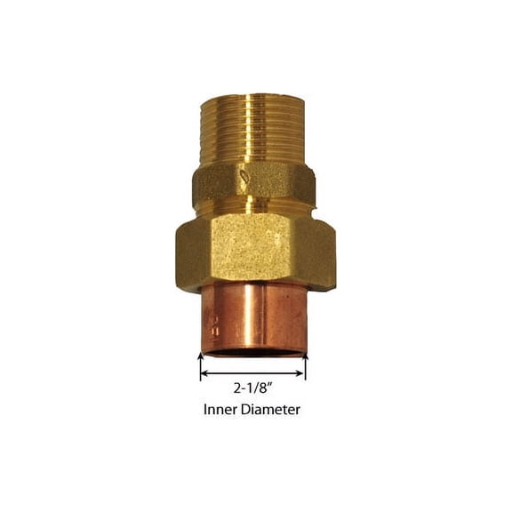 Libra Supply 2 inch Lead Free Copper Sweat Male Union C x M (Copper + Brass) Solder Joint, (click in for more size options)2'' Copper Pressure Pipe Fitting Plumbing Supply