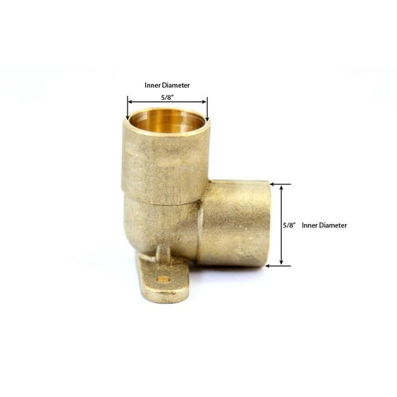 Libra Supply Lead Free 1/2 inch 90-Degree Drop Ear Elbow C x C, (Pack of 5pcs, click in for more size options)1/2'', 1/2-inch Brass Pipe Fitting Plumbing Supply