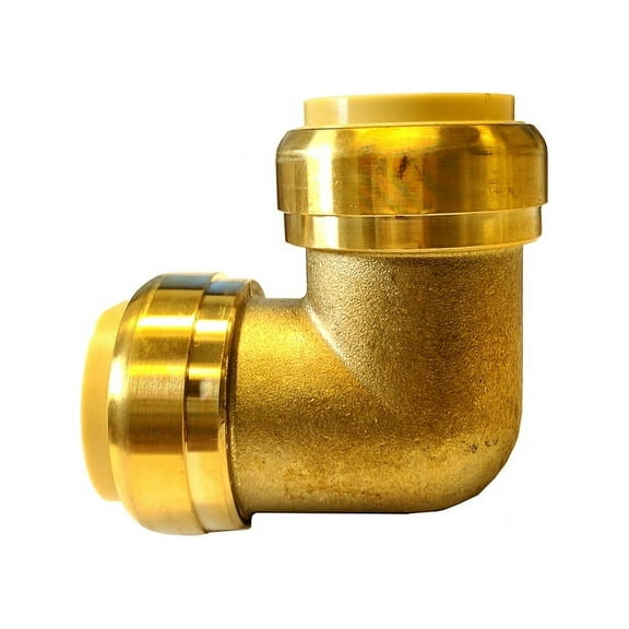 Libra Supply Lead Free 1 inch 90 Degree Push-Fit Elbow, Push to Connect, (Click in for more size options), 1'', 1-inch Brass Pipe Fitting Plumbing Supply
