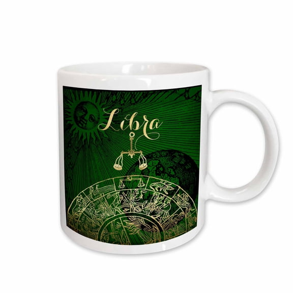 3drose, Libra Symbol Astrology Wheel Zodiac Sign Horoscope, 11oz Mug