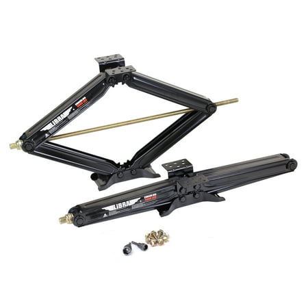Libra Trailer Parts Set of 2 Libra Premium 30" 5000 lb RV Trailer Stabilizer Leveling Scissor Jacks w/ Power Drill Socket and Complete Set Mounting Hardware