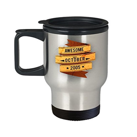 Libra Travel Mug - Awesome Since October 2005 - Zodiac Libra Gifts - 14 oz Stainless Steel Coffee Cup