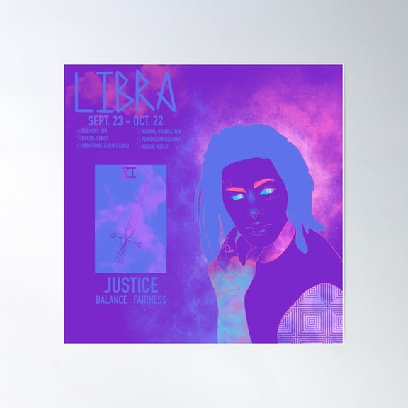 Libra Witch Poster Wall Art, Modern Wall Decor For Living Room Bedroom, 30x30 UNFRAMED