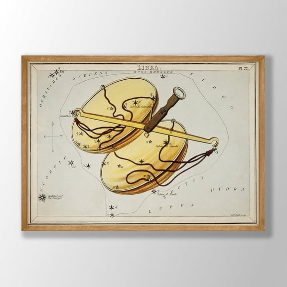 Libra Zodiac Art Print Astrology Prints Libra Zodiac Poster Tarot Inspired Art Libra Wall Art Astrology Gift Zodiac Gift Libra Gift