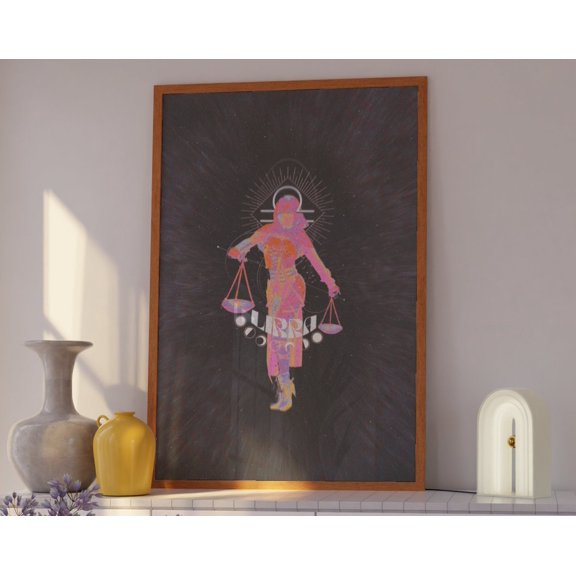 Libra Zodiac Art Print Gradient Y2K Astrology Poster