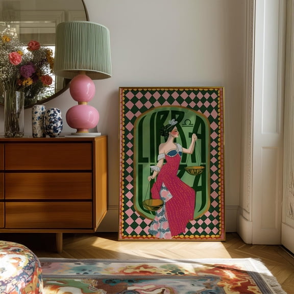 Libra Zodiac Astrology Coquette Girly Dorm Poster Unframed Paper Print