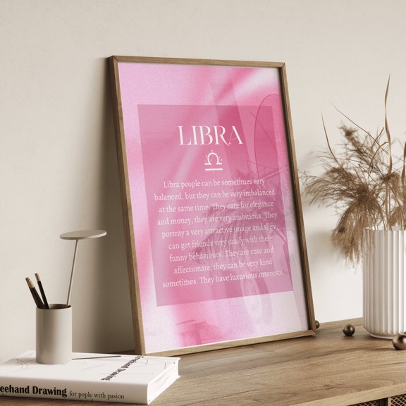 Libra Zodiac Aura Gradient Spiritual Astrology Poster
