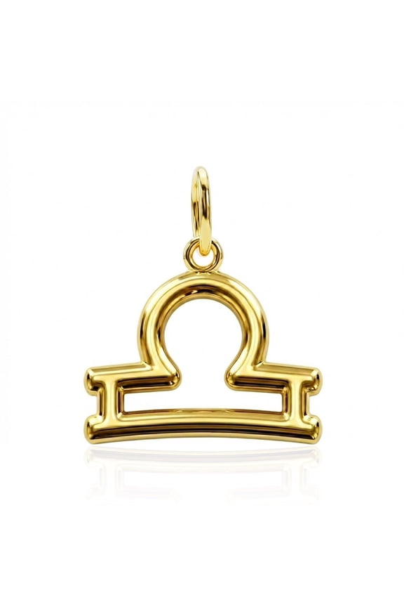 Libra Zodiac Charm Pendant - 10 Karat Soild Gold - Astrology Pendant - Great For Gifts - Dainty Charm - Great For Layering