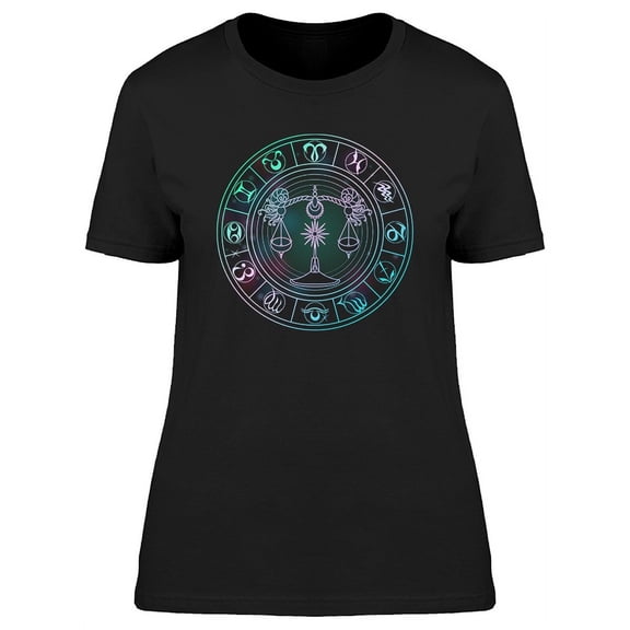Libra Zodiac Circle Graphic Tee Women's -Image by Shutterstock