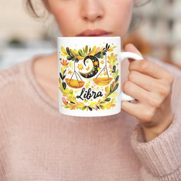 Libra Zodiac Coffee Mug Astrologtar Sign Gift.