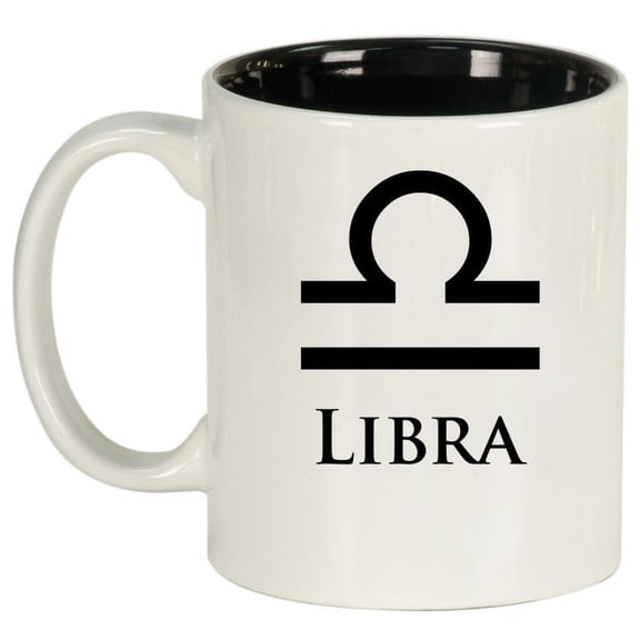 Libra Zodiac Horoscope Ceramic Coffee Mug Tea Cup Gift (11oz White)