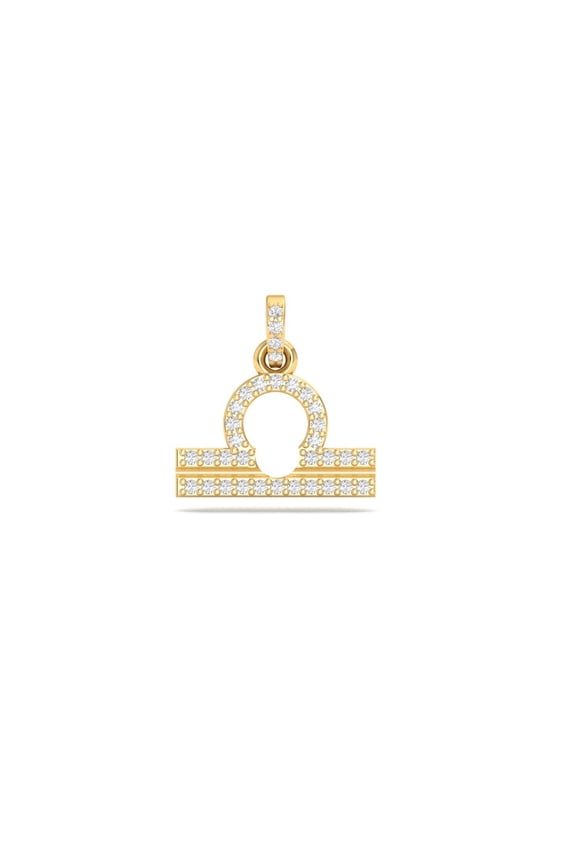 Libra Zodiac Moissanite Pendant Necklace in 18kt Gold Over Sterling Silver