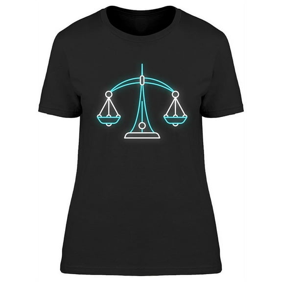 Libra Zodiac Neon Sign T-Shirt Women -Image by Shutterstock, Female Medium