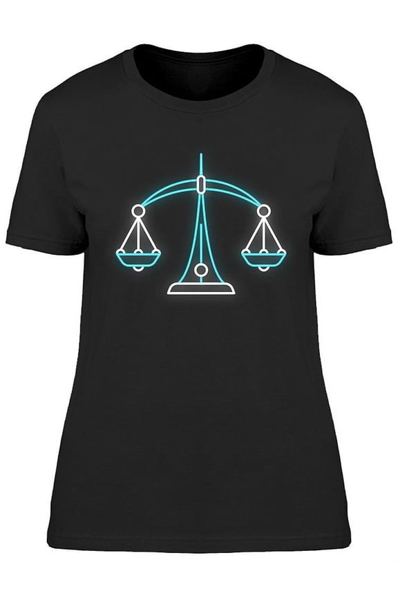 Libra Zodiac Neon Sign T-Shirt Women -Image by Shutterstock, Female x-Large