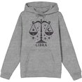 thumbnail image 1 of Libra Zodiac Sign Adult Heather Gray Long Sleeve Hoodie-Medium, 1 of 3