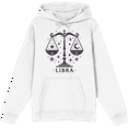 thumbnail image 1 of Libra Zodiac Sign Adult White Long Sleeve Hoodie-3XL, 1 of 3