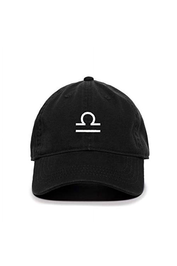 Libra Zodiac Sign Baseball Cap Embroidered Cotton Adjustable Dad Hat Black